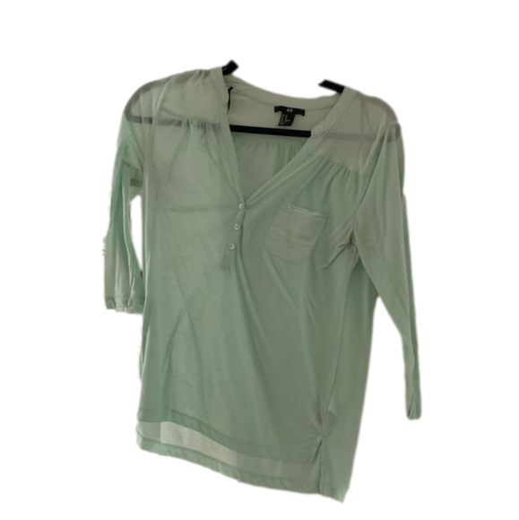 H&M Tops - Pastel Teal Mint Blouse